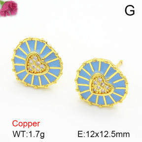 Cubic Zirconia and Enamel  Fashion Copper Earrings F7E400206vbmb-L017