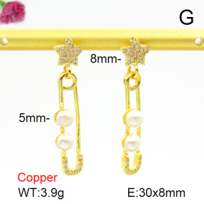 Cubic Zirconia  Fashion Copper Earrings  F7E400210bbov-L017