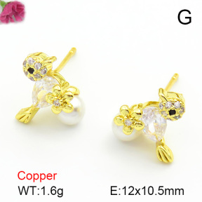 Cubic Zirconia  Fashion Copper Earrings  F7E400211vbmb-L017