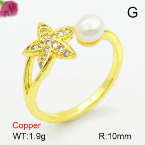 Cubic Zirconia  Fashion Copper Ring  F7R400149ablb-L017