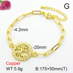 Zirconia  Fashion Copper Bracelet  F7B400305bbml-L024