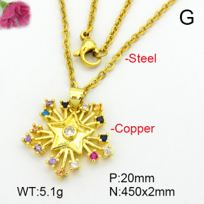 Zirconia  Fashion Copper Necklace  F7N400621aajl-L024