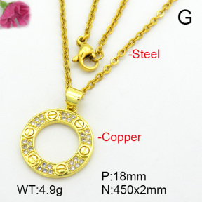 Zirconia  Fashion Copper Necklace  F7N400628aajl-L024