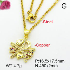 Zirconia  Fashion Copper Necklace  F7N400631aajl-L024
