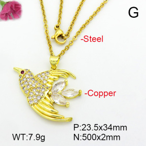 Zirconia  Fashion Copper Necklace  F7N400633ablb-L024