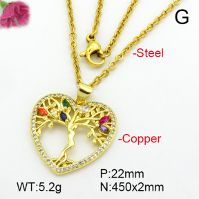 Zirconia  Fashion Copper Necklace  F7N400638baka-L024