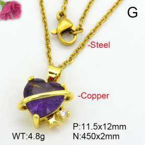 Zirconia  Fashion Copper Necklace  F7N400644aaio-L024