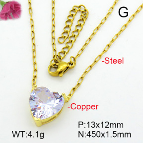 Zirconia  Fashion Copper Necklace  F7N400655aaio-L024