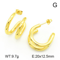 Handmade Polished,Half Ring,Stainless Steel Earrings,7E2000048bhva-066