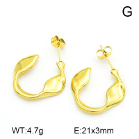 Handmade Polished,Half Ring,Stainless Steel Earrings,7E2000049bhva-066