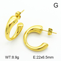 Handmade Polished,Half Ring,Stainless Steel Earrings,7E2000054bhva-066