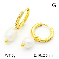 Cultured Freshwater Pearls & Czech Stones,Handmade Polished,Ring,Stainless Steel Earrings,7E3000006bhia-066