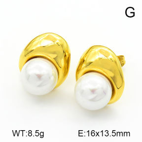 Shell  Pearls,Handmade Polished,Oval Ring,Stainless Steel Earrings,7E3000008bhia-066