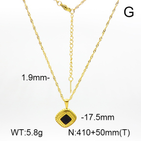 Zircon,Handmade Polished,Diamond,Stainless Steel Necklace,7N4000108bhia-066