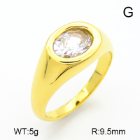 Zircon,Handmade Polished,Stainless Steel Ring,6-8#,7R4000007bhia-066