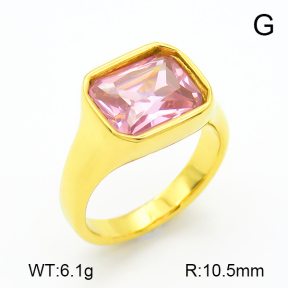 Zircon,Handmade Polished,Stainless Steel Ring,6-8#,7R4000013bhia-066