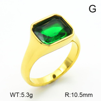 Zircon,Handmade Polished,Stainless Steel Ring,6-8#,7R4000015bhia-066