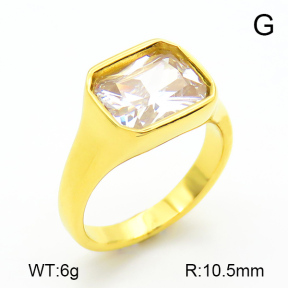 Zircon,Handmade Polished,Stainless Steel Ring,6-8#,7R4000016bhia-066