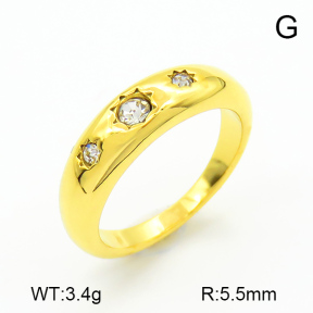 Czech Stones,Handmade Polished,Stainless Steel Ring,6-8#,7R4000017bhia-066