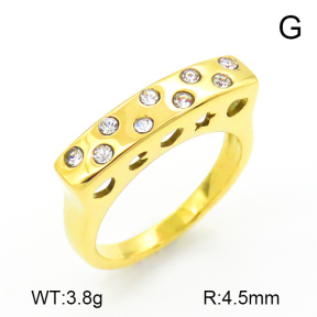 Czech Stones,Handmade Polished,Stainless Steel Ring,6-8#,7R4000021bhia-066