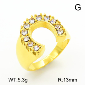 Czech Stones,Handmade Polished,Stainless Steel Ring,6-8#,7R4000023bhia-066