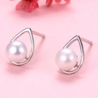 Natural Pearl  Water Droplets  925 Silver Earrings  8.5*6.5mm  JE0832bbpj-Y07  E-847