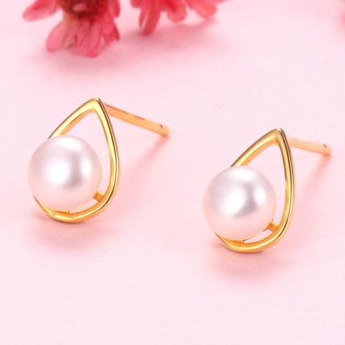 Natural Pearl  Water Droplets  925 Silver Earrings  8.5*6.5mm  JE0833bbpj-Y07  E-847