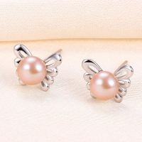 Natural Pearl  Butterfly  925 Silver Earrings  9*7mm  JE0836bhbl-Y07  E-872