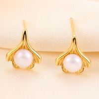 Natural Pearl  Sector  925 Silver Earrings  8*7.0mm  JE0852bbpm-Y07  E-862