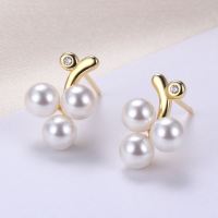 Natural Pearl  Zircon  Grape Bunch  925 Silver Earrings  12*8mm  JE0894bhia-Y07  E-878