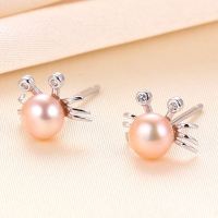 Natural Pearl  Zircon  Crab  925 Silver Earrings  9*6.5mm  JE0923bhbh-Y07  E-861