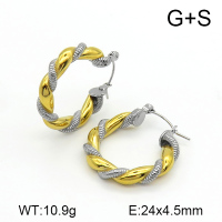 Handmade Polished Twisted Ring Stainless Steel Earrings 7E2000065ahlv-066