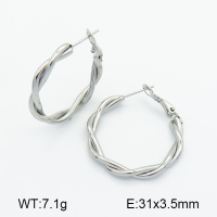 Handmade Polished  Twisted Ring  Stainless Steel Earrings  7E2000067vbmb-G034
