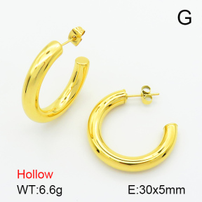 Handmade Polished  Half Ring  Stainless Steel Earrings  7E2000070bhhp-G034