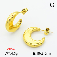 Handmade Polished  Half Ring  Stainless Steel Earrings  7E2000072bbpi-G034