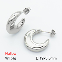 Handmade Polished  Half Ring  Stainless Steel Earrings  7E2000073bbni-G034
