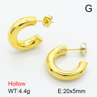 Handmade Polished  Half Ring  Stainless Steel Earrings  7E2000080bhbi-G034