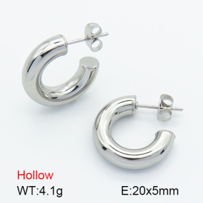 Handmade Polished  Half Ring  Stainless Steel Earrings  7E2000081bboi-G034