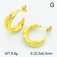 Handmade Polished  Half Ring  Stainless Steel Earrings  7E2000082bhim-G034