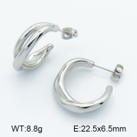 Handmade Polished  Half Ring  Stainless Steel Earrings  7E2000083bbpm-G034