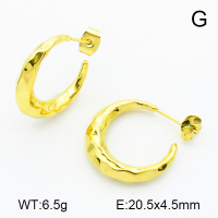 Handmade Polished  Half Ring  Stainless Steel Earrings  7E2000084bbpm-G034