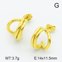 Handmade Polished  Half Ring  Stainless Steel Earrings  7E2000090abol-G034
