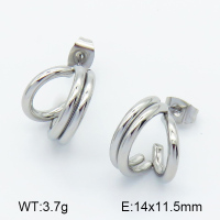 Handmade Polished  Half Ring  Stainless Steel Earrings  7E2000091bbmi-G034