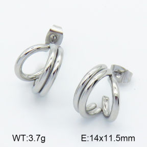 Handmade Polished  Half Ring  Stainless Steel Earrings  7E2000091bbmi-G034