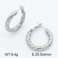 Handmade Polished  Twisted Ring  Stainless Steel Earrings  7E2000093bbov-G034