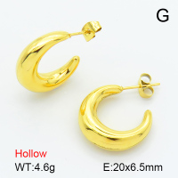Handmade Polished  Half Ring  Stainless Steel Earrings  7E2000094bbpi-G034