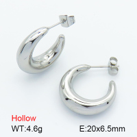 Handmade Polished  Half Ring  Stainless Steel Earrings  7E2000095bbni-G034