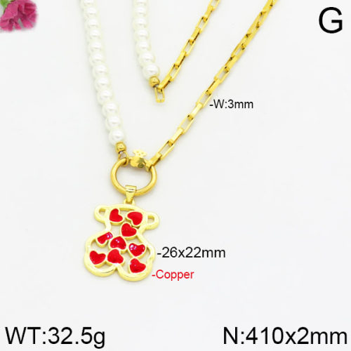 Fashion Copper Bear Necklaces  TN2000085aivb-J135