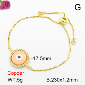 shell synthesis & Zirconia  Fashion Copper Bracelet  F7B300071vbll-G030