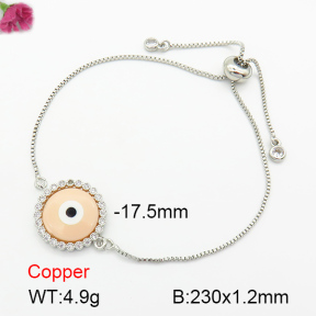 shell synthesis & Zirconia  Fashion Copper Bracelet  F7B300086vbll-G030